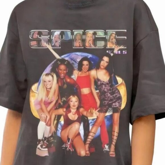 Vintage Spice Girls Graphic T-Shirt – 90s Music Band Tee - Picture 1 of 1